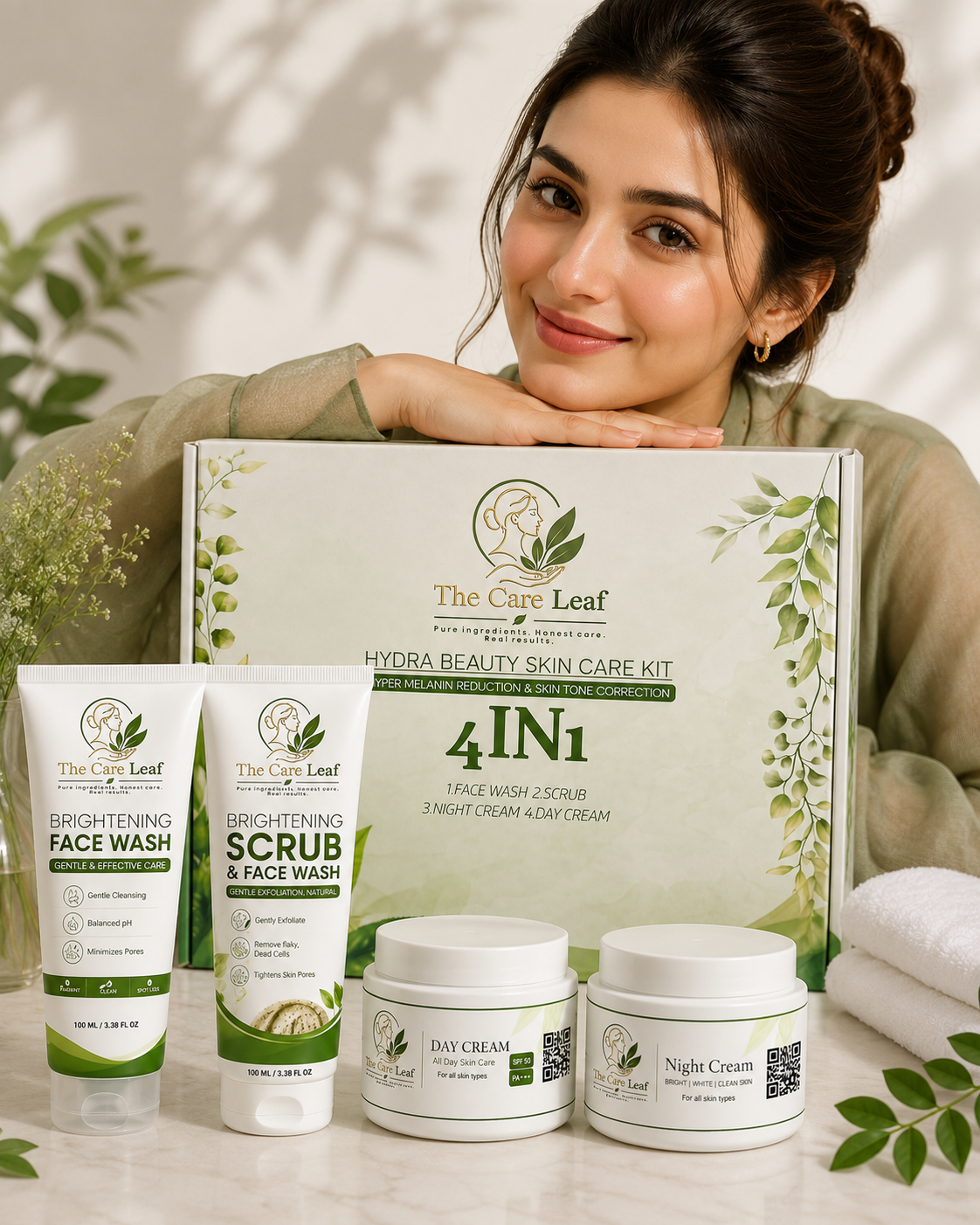The Care Leaf Hydra Beauty Skin Care Kit | 4-in-1 Complete Skincare Routine
