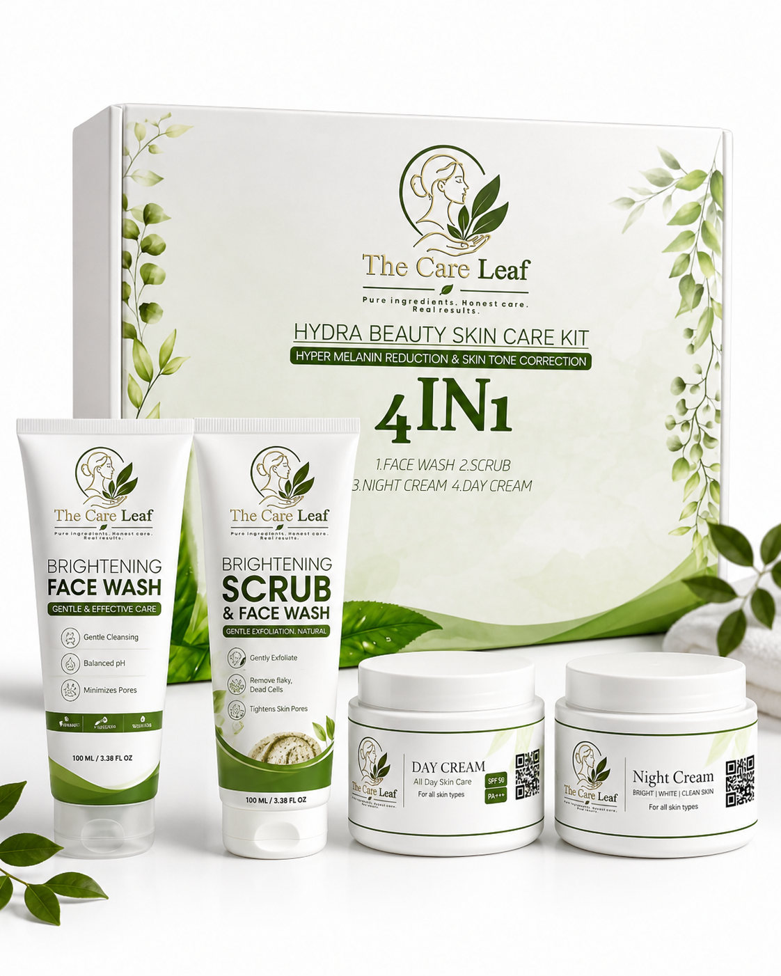 The Care Leaf Hydra Beauty Skin Care Kit | 4-in-1 Complete Skincare Routine