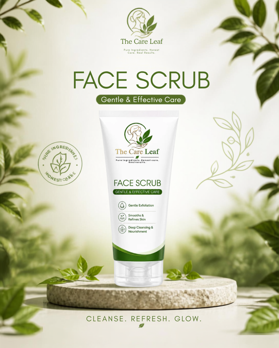 The Care Leaf Brightening Face Scrub