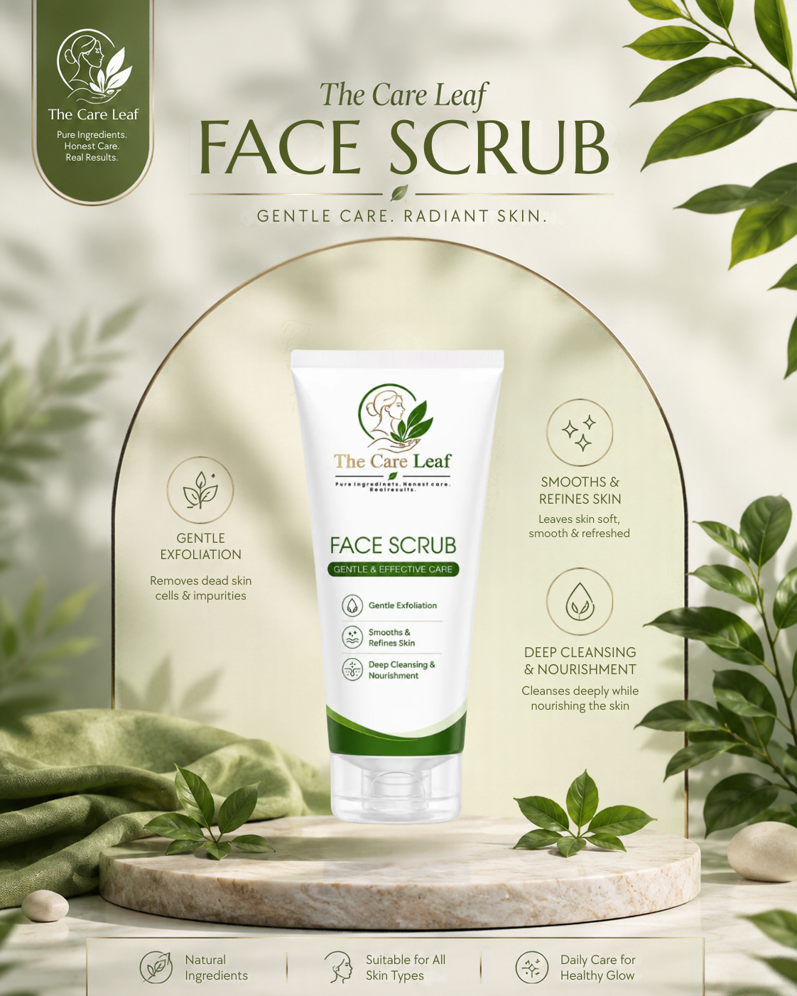 The Care Leaf Brightening Face Scrub