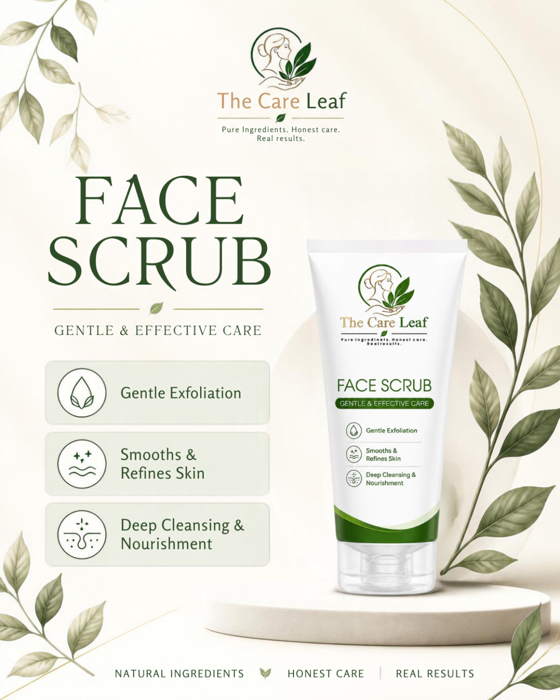 The Care Leaf Brightening Face Scrub